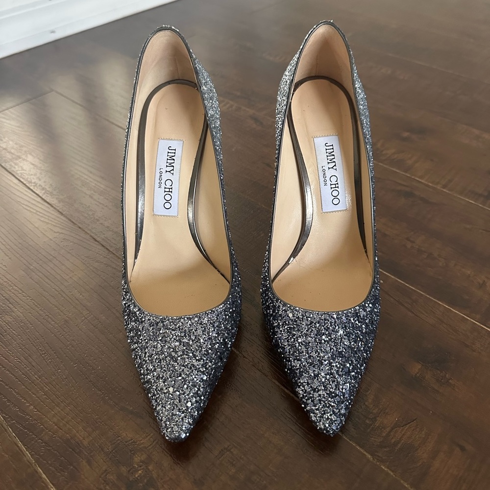 Jimmy Choo ombre glitter Romy pumps 100mm - Picture 2 of 6